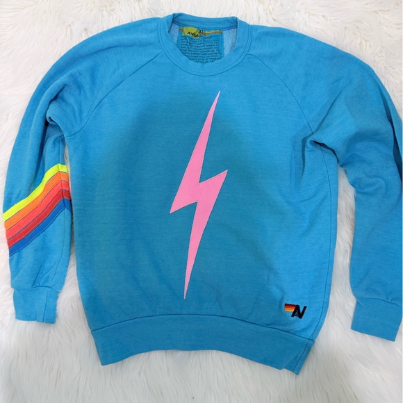 Aviator Nation Blue Lightning Bolt Sweater